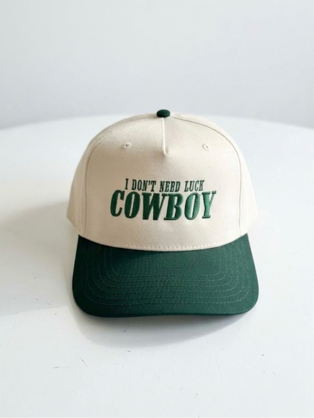 I Don't Need Luck Cowboy Western Graphic Two Tone Men's basket ball Hat
